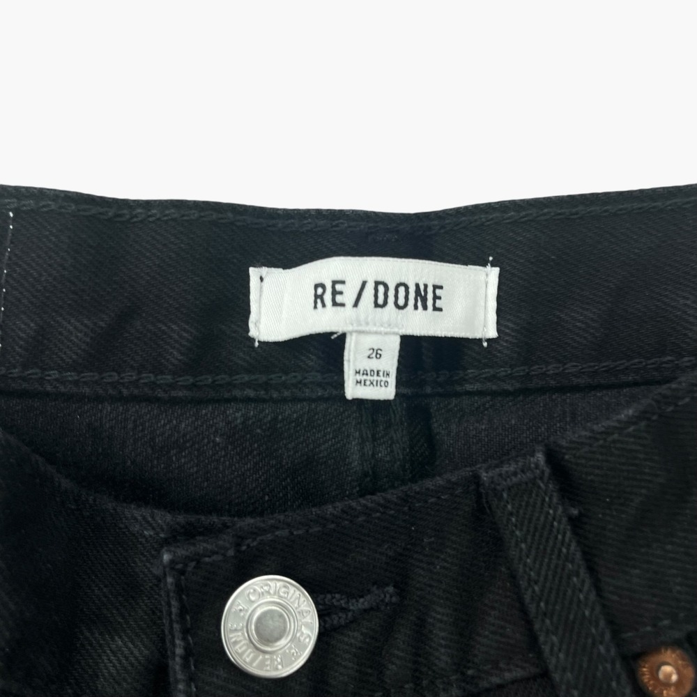 Re/Done Black 70s Low Rise Bell‎ Bottoms Jeans Size 26 - Picture 4 of 8